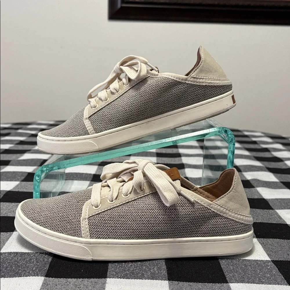 EXC! Olukai Pehuea Lī Tapa Sneakers Shoes Size 7.5 Breathable Mesh Lightweight